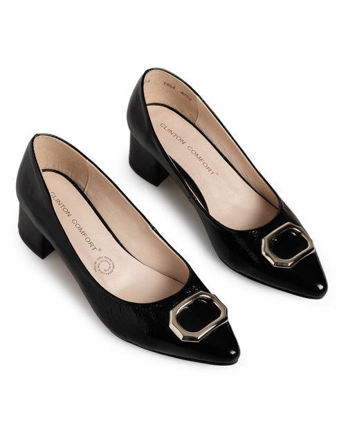 Zapatilla Negra Confort Hebilla 1464